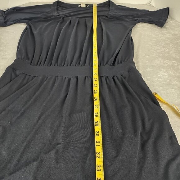Loft Ann Taylor Navy Cowl Pleated Dress With Pockets Size Small - Picture 9 of 14
